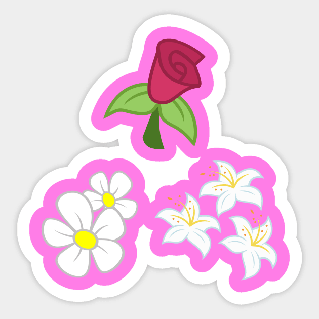 My little Pony - Roseluck + Daisy + Lily (Flower Shop) Cutie Mark Sticker by ariados4711